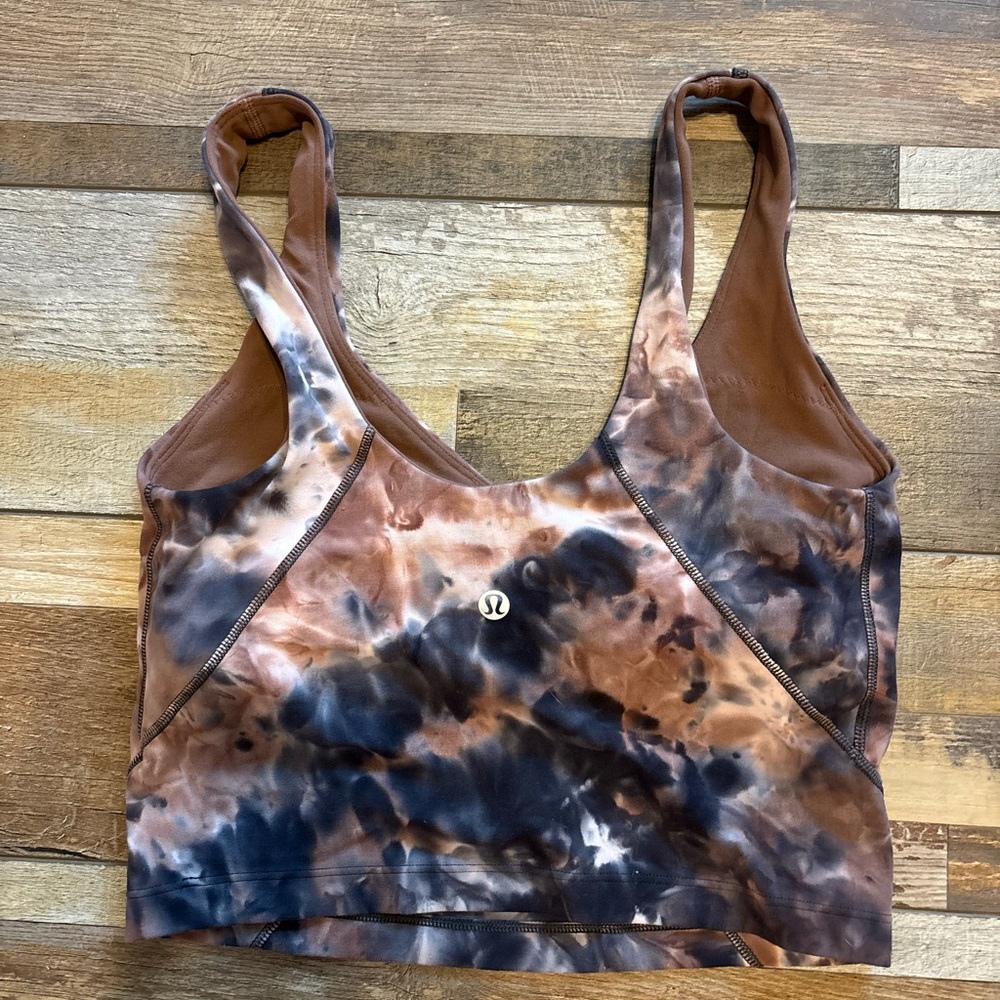 lululemon athletica Brown & Black Tie-Dye crop tank